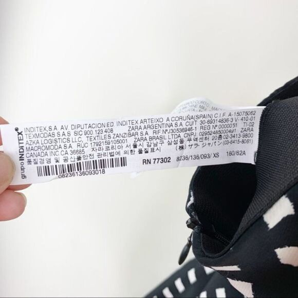 Zara Basic B/W Checkered Pants Gingham Size XS - Picture 9 of 10